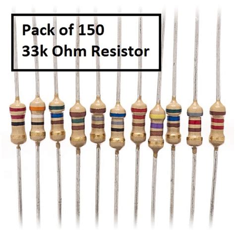 Pack of 150 33K Ohm Resistor 33k ohm 1 by 4W