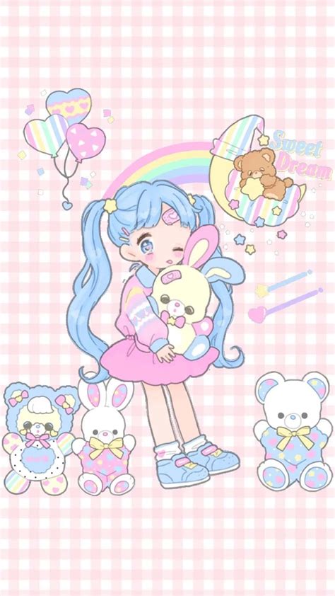 Download Cute Kawaii Pastel Girl Wallpaper | Wallpapers.com