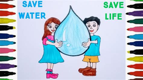 Save Water Save Life Drawing For Kids