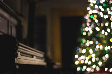 Free Images : bokeh, night, color, piano, darkness, lighting, christmas light, christmas tree ...