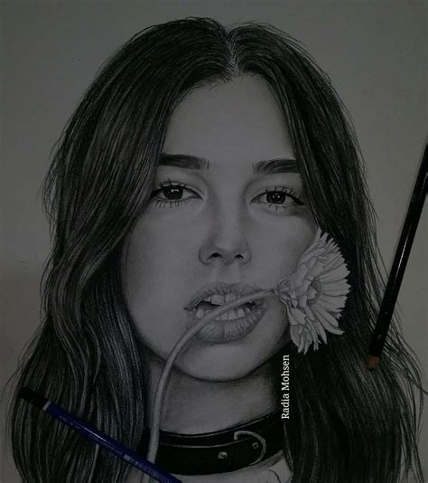 Dua Lipa Realistic Drawing