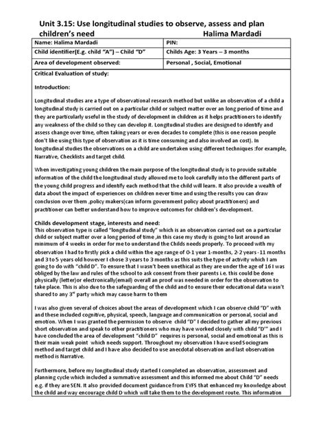 Longitudinal Study | PDF | Observation | Psychological Concepts