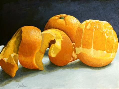 Oranges photo-realism still life,fruit art food original painting by Linda Apple | Apple Arts