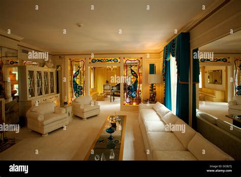 The Living Room at Graceland the home of Elvis Presley in Memphis ...