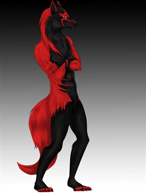 Black And Red Wolf Furry