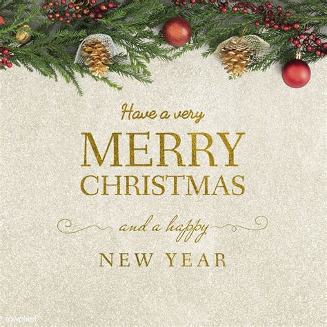 Merry Christmas and Happy New Year greeting card mockup | premium image ...