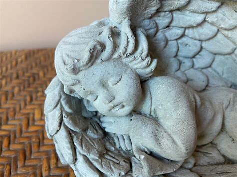 Concrete Angel Statue Outdoor Garden Decor Garden Cherub - Etsy