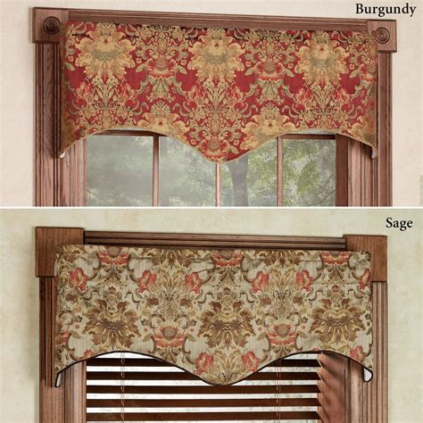 Como Tapestry Fabric Scalloped Window Valance | Window valance, Valance ...