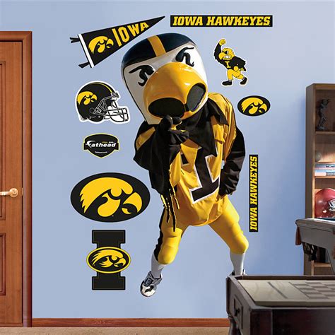 Iowa Mascot - Herky the Hawk Wall Decal | Shop Fathead® for Iowa Hawkeyes Decor