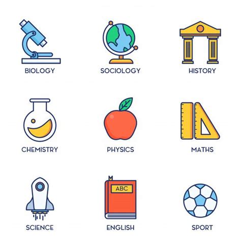 Premium Vector | Subject education set line icon | School icon, History ...