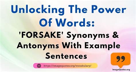 Forsake Synonyms & Antonyms With 26 Example Sentence - English Vocabulary