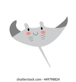 Manta Ray Animal Cartoon Character Isolated Stock Vector (Royalty Free ...