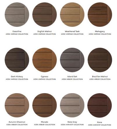 Azek Color Chart; Azek by TimberTech Decking Colors - Arie + Co.