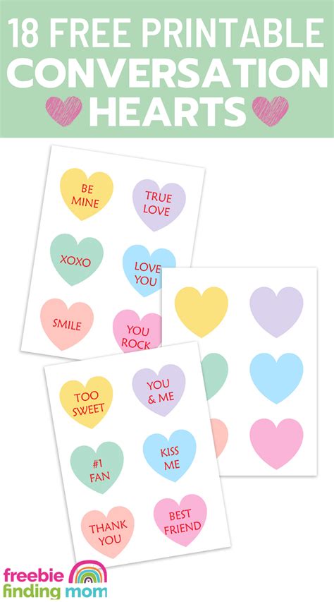 18 Free Printable Conversation Hearts | Converse with heart, Valentines ...