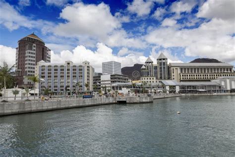 View of Port Louis Waterfront,Mauritius. Stock Photo - Image of night, cloud: 188174138