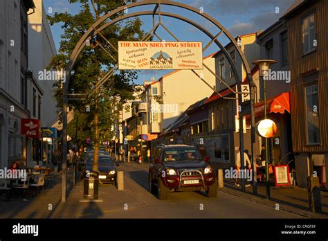 Laugavegur, main shopping street, Iceland, Reykjavik Stock Photo - Alamy