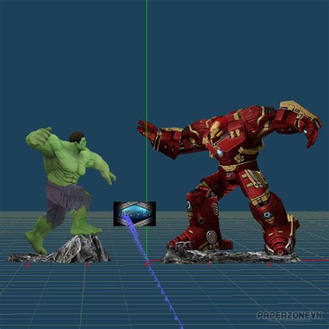 Marvel Universe Hulk Vs HulkBuster Diorama | Paperzone VN