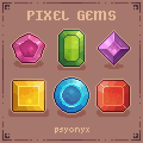 Pixilart - Pixel Gems by Kyubi-Pixels