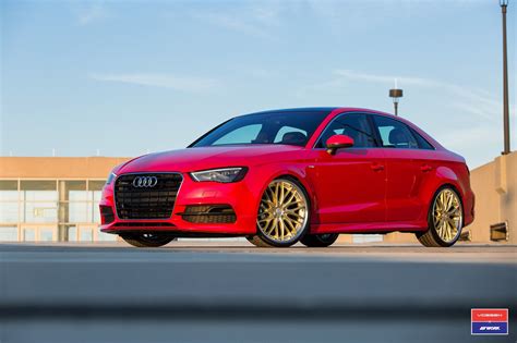 Perfect Combo of Red and Gold: Audi A3 on Custom Wheels | Custom wheels ...