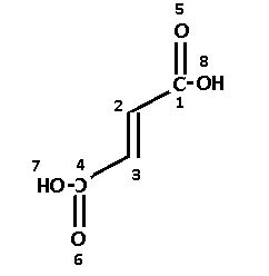 Draw the structure for fumaric acid, and for each of the atoms (other ...