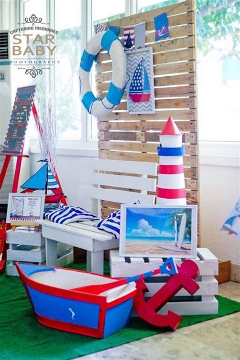 Nautical Lounge from a Nautical Birthday Party on Kara's Party Ideas ...