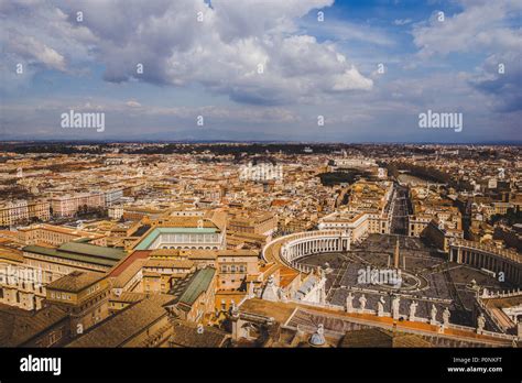 aerial view of St. Peter's square and Vatican streets, Italy Stock ...