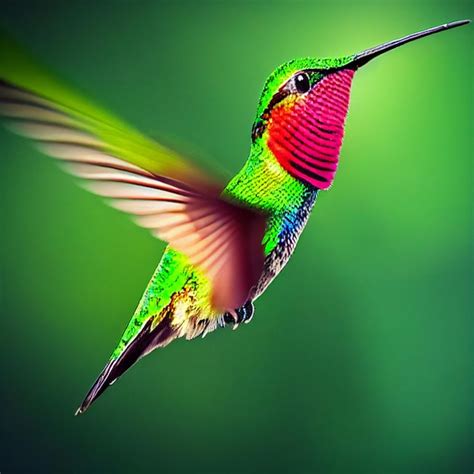 Premium Photo | Cute hummingbird bird with colorful plumage closeup ...