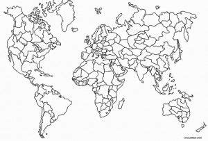 World Map Coloring Page with Countries Labeled | Mundo para colorear ...