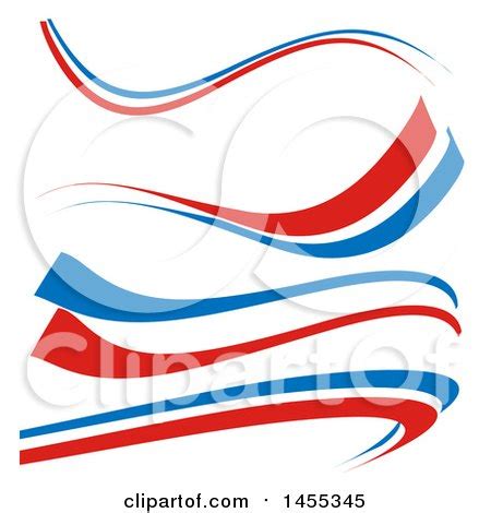 Clipart of French Flag Themed Swoosh Design Elements - Royalty Free Vector Illustration by ...