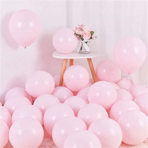 Buy HIGHLAND Pastel Pink Balloons 12 inch – 50 pcs Latex Pink Party Balloons - Baby Shower ...