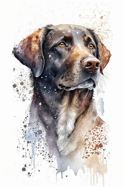 Watercolor Dog Artwork - amit in 2023 | Watercolor dog, Dog portraits ...