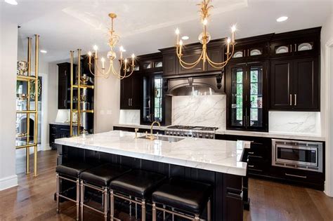 Black and Gold Kitchen Cabinets - Contemporary - Kitchen