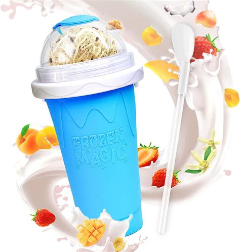 Amazon.com: KTEBO Frozen Magic Slushy Cup, Smoothie Cups with Lids and Straws, Slushie Maker Cup ...