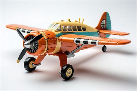 Premium Vector | Vintage old yellow blue fighter plane toy isolated ...