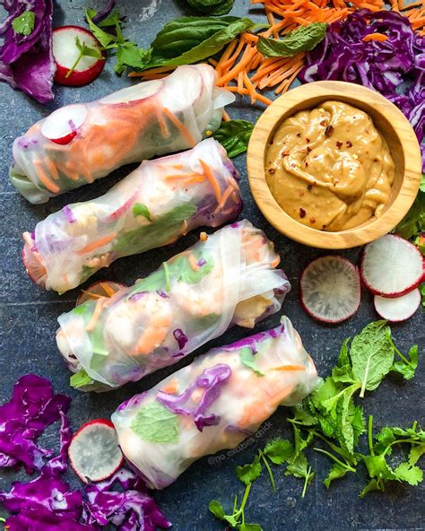 FRESH SPRING ROLLS & PEANUT DIPPING SAUCE | Recipe | Fresh spring rolls ...