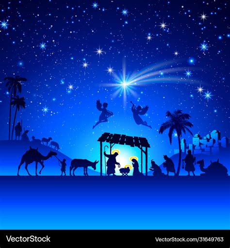 Christmas nativity scene Royalty Free Vector Image