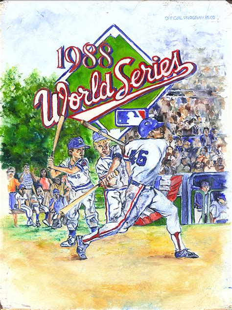 1988 Dodgers World Series Program Canvas by Lindsay Frost - Art of the Game