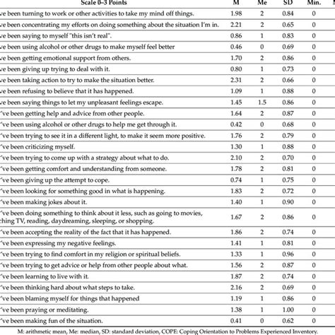 Strategies for coping with difficult situations (Mini-COPE)-the results ...