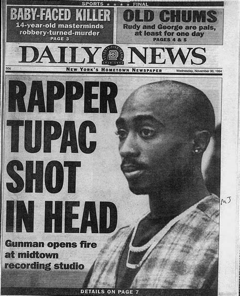 Tupac Amaru Shakur on Instagram: “📸: Newspaper after 2Pac got shot 5 times and pistol whipped at ...