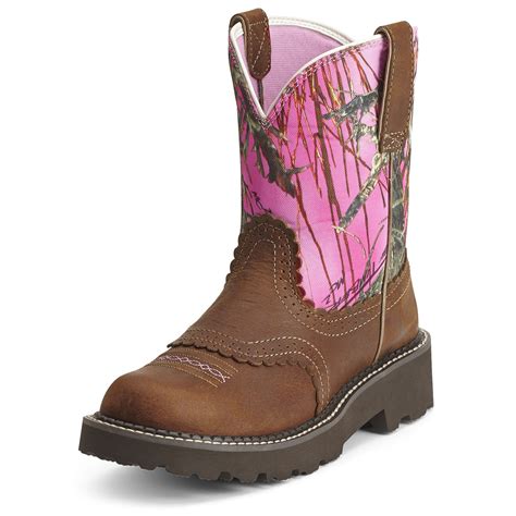 Ariat Women''s Fatbaby Round Toe Brown Camo Cowgirl Boots