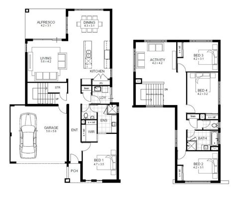 Best Of Four Bedroom House Plans Two Story - New Home Plans Design