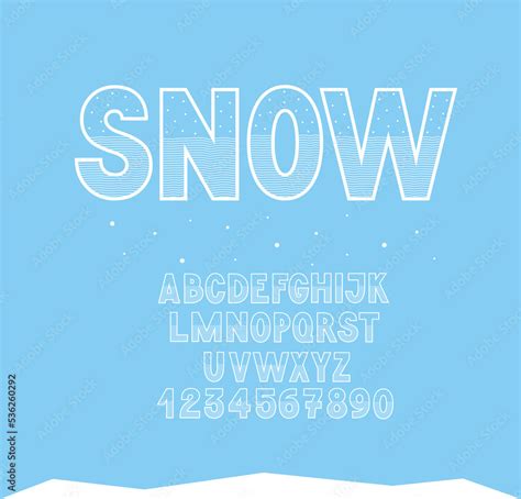 Snowy font. Winter kids alphabet. New Year typography. Stock Vector ...