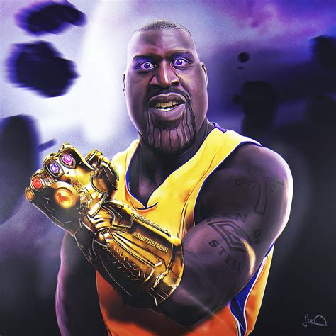 Ya'll might enjoy my latest art: Prime Shaq as Thanos :) : r/lakers