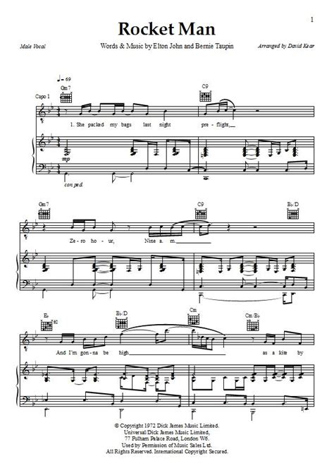 Rocket Man Piano Sheet Music - Elton John - Download & Print