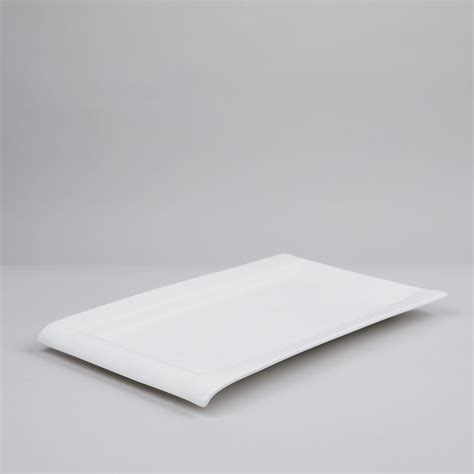 Loft Rectangular Plate // Set of 4 (Dinner) - Little White Dish - Touch ...