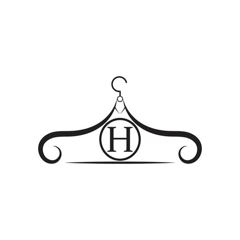 Fashion vector logo. Clothes hanger logo. Letter H logo. Tailor emblem ...