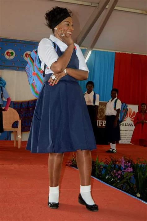 See Malawi First Lady Wearing School Uniform to Encourage Girl Education (Photos)