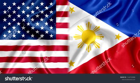 Usa Philippine Flag Silk Stock Photo 1144732808 | Shutterstock