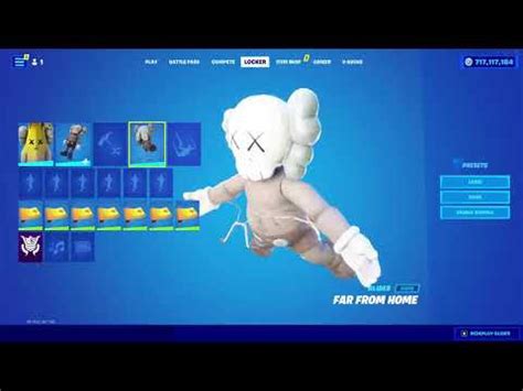 Fortnite KawsPeely Skin Gameplay : kaws