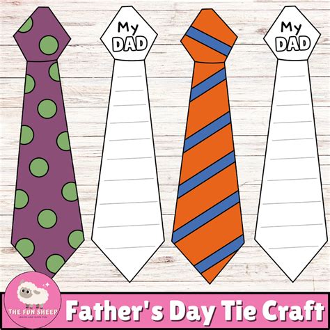 Father's Day Tie Craft | Dad Necktie Craft, Writing and Coloring ...